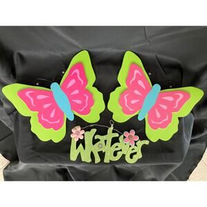 Pier1 Butterfly Whatever Wall Art Decor Wood Plaques Set 3 Rustic FarmhouseDecor